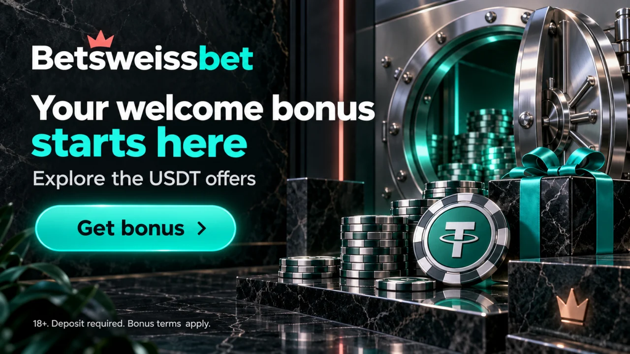 Betsweissbet welcome offers in USDT. Get bonus. Deposit required; 18+ and bonus terms apply.